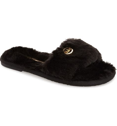 michael kors tilly slide|michael kors faux fur slide.